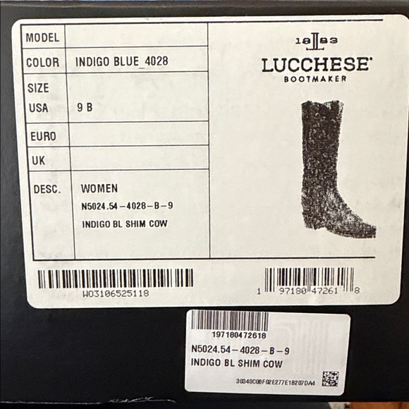 Lucchese indigo blue 4028 size 9B - Picture 12 of 12